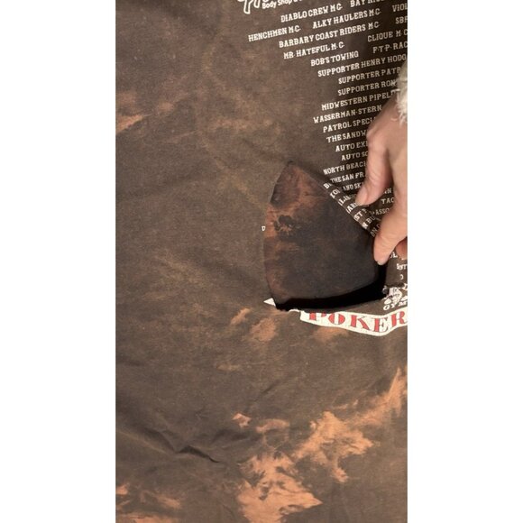 DOM King of Spades Skeleton Cards Shirt Mens 2XL Grunge Distressed Bleached Hole - Picture 6 of 6